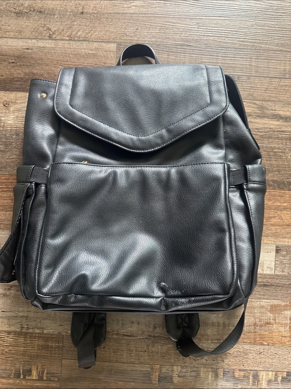Cloud island diaper Black Faux Leather Backpack - Versatile Carry